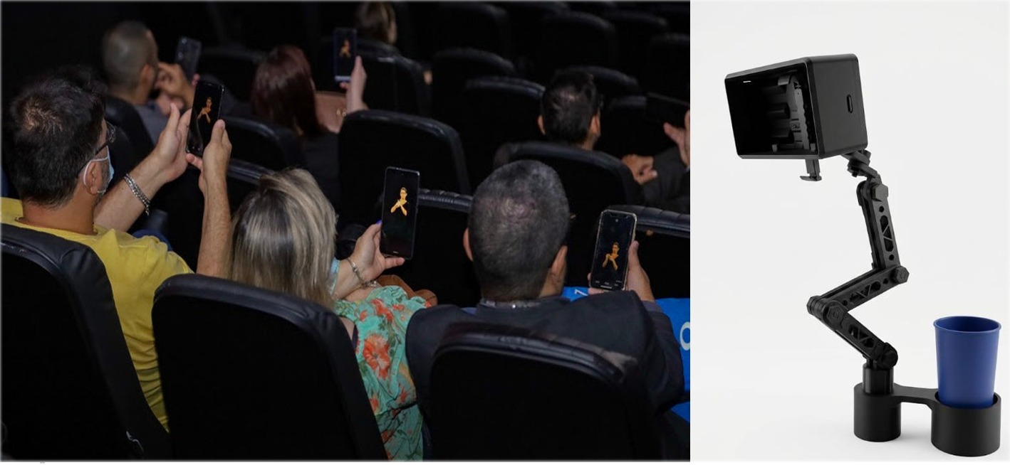 Suporte para celular facilita uso de Libras e legendas no cinema